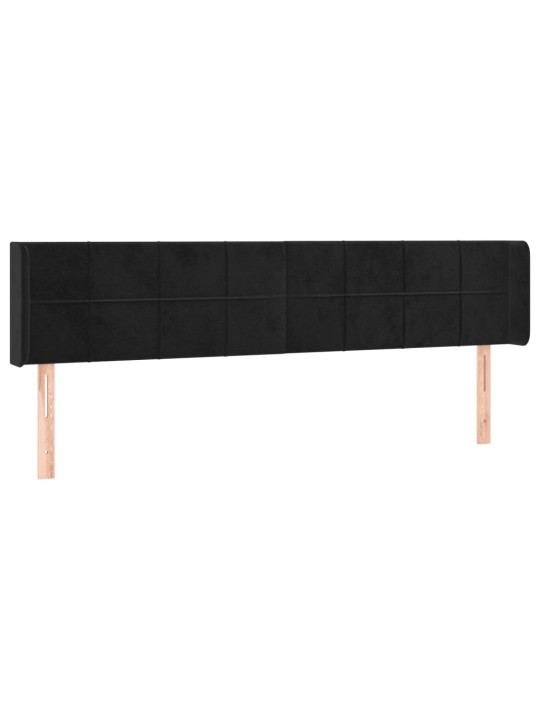 Galvgalis ar malām, melns samts, 203x16x78/88 cm