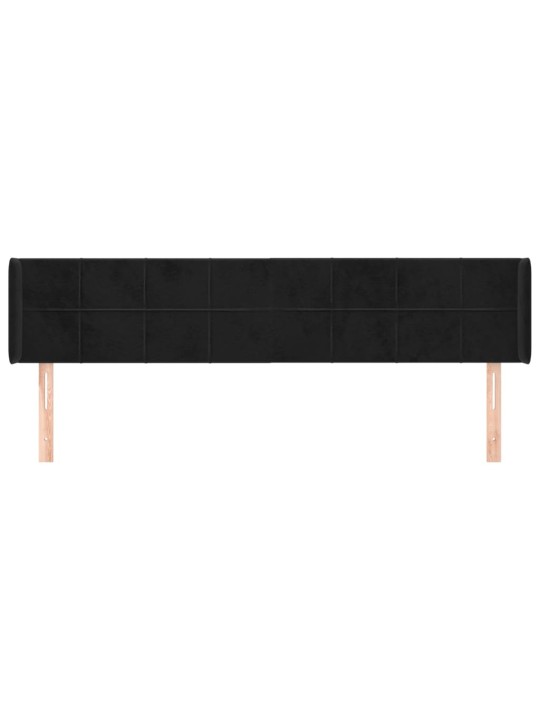 Galvgalis ar malām, melns samts, 203x16x78/88 cm