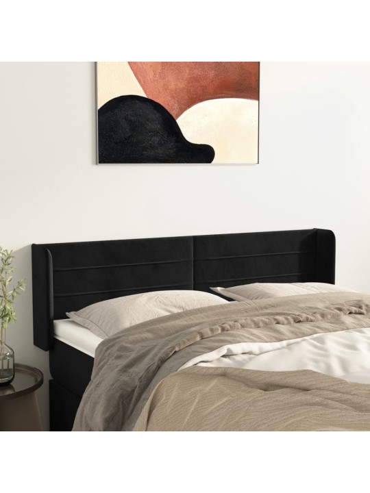 Galvgalis ar malām, melns samts, 147x16x78/88 cm