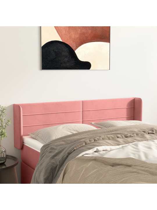 Galvgalis ar malām, rozā samts, 147x16x78/88 cm