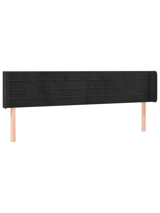 Galvgalis ar malām, melns samts, 203x16x78/88 cm