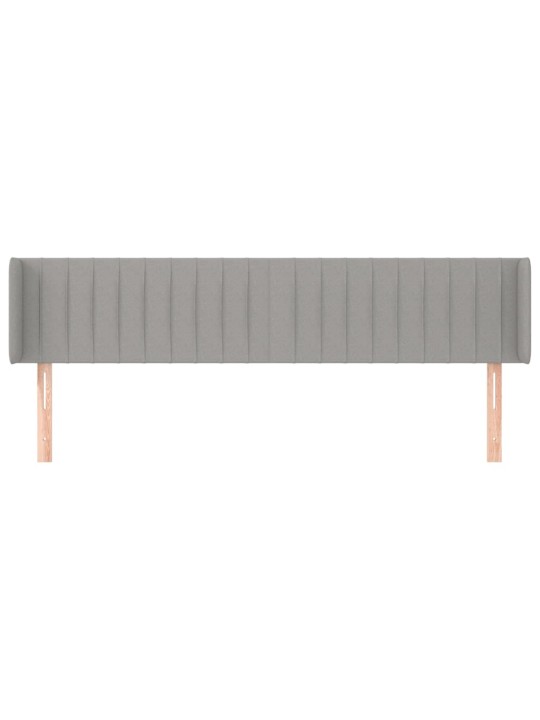 Galvgalis ar malām, 203x16x78/88 cm, gaiši pelēks audums