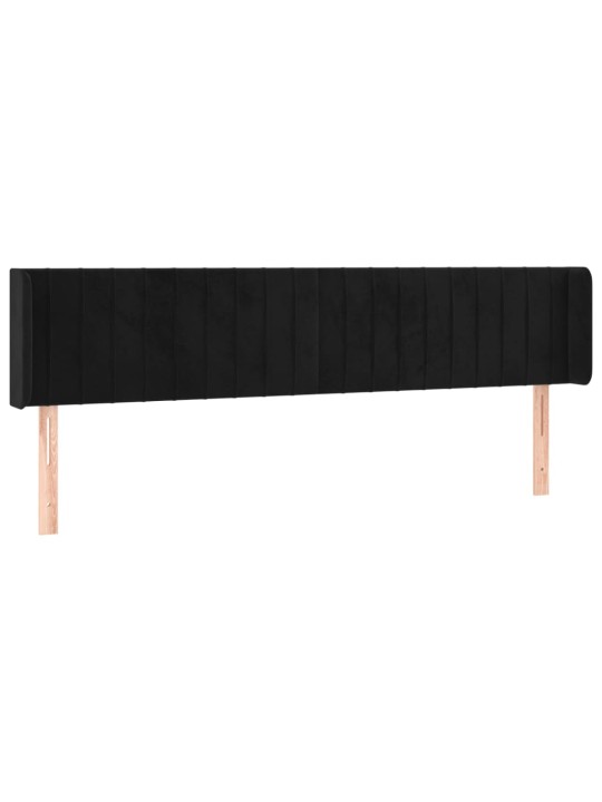 Galvgalis ar malām, melns samts, 163x16x78/88 cm
