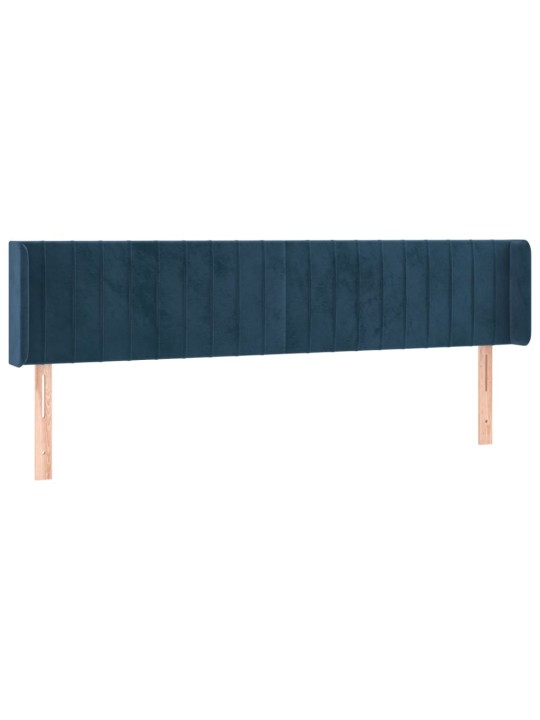 Galvgalis ar malām, tumši zils samts, 163x16x78/88 cm