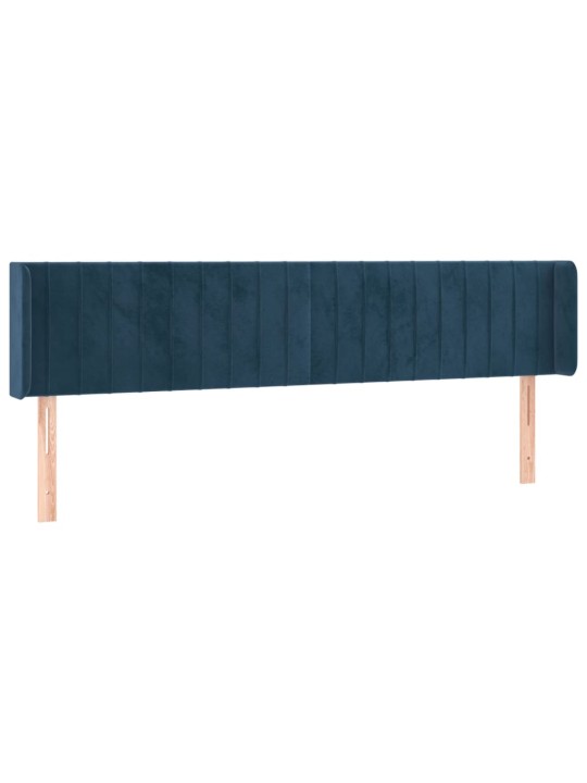 Galvgalis ar malām, tumši zils samts, 183x16x78/88 cm