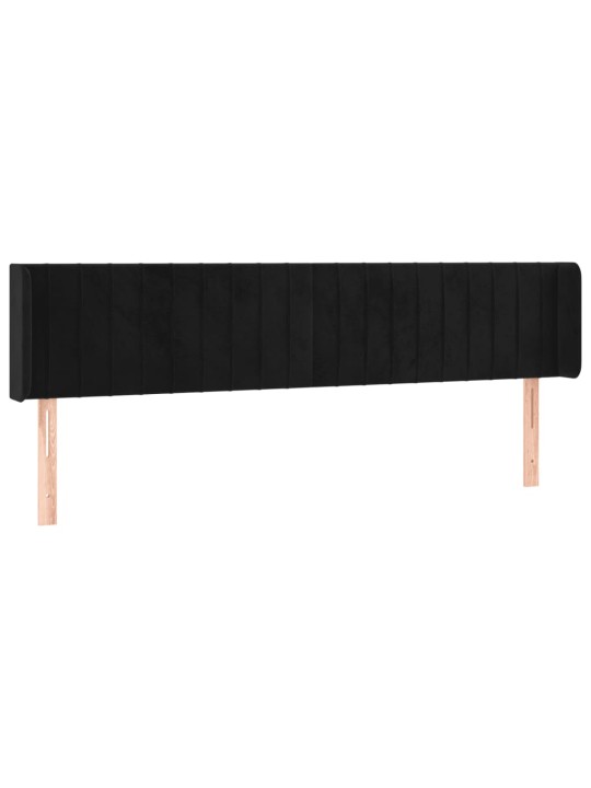 Galvgalis ar malām, melns samts, 203x16x78/88 cm