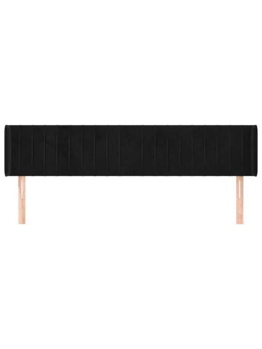 Galvgalis ar malām, melns samts, 203x16x78/88 cm