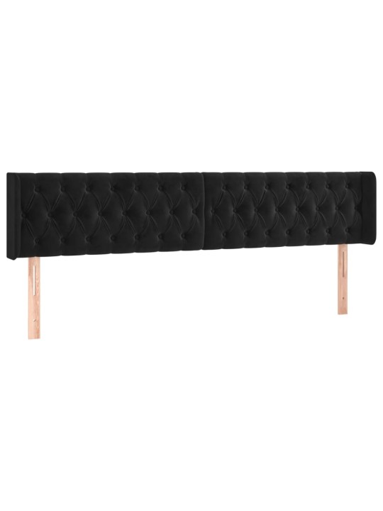 Galvgalis ar malām, melns samts, 203x16x78/88 cm