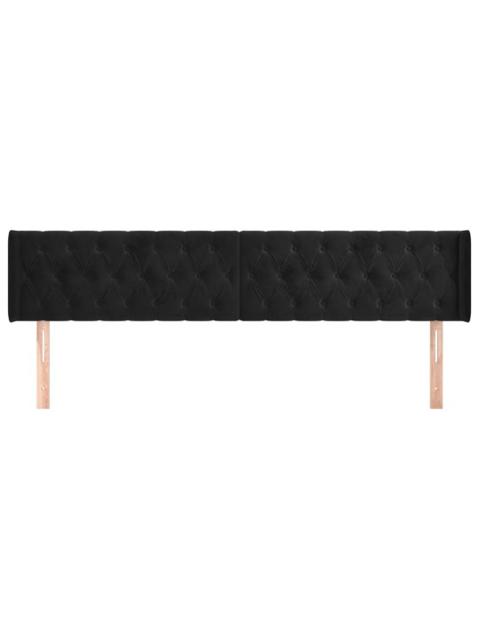 Galvgalis ar malām, melns samts, 203x16x78/88 cm