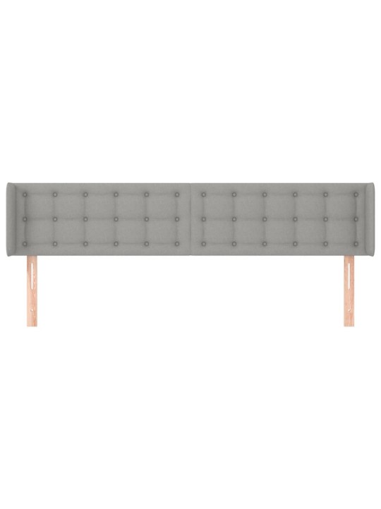 Galvgalis ar malām, 203x16x78/88 cm, gaiši pelēks audums