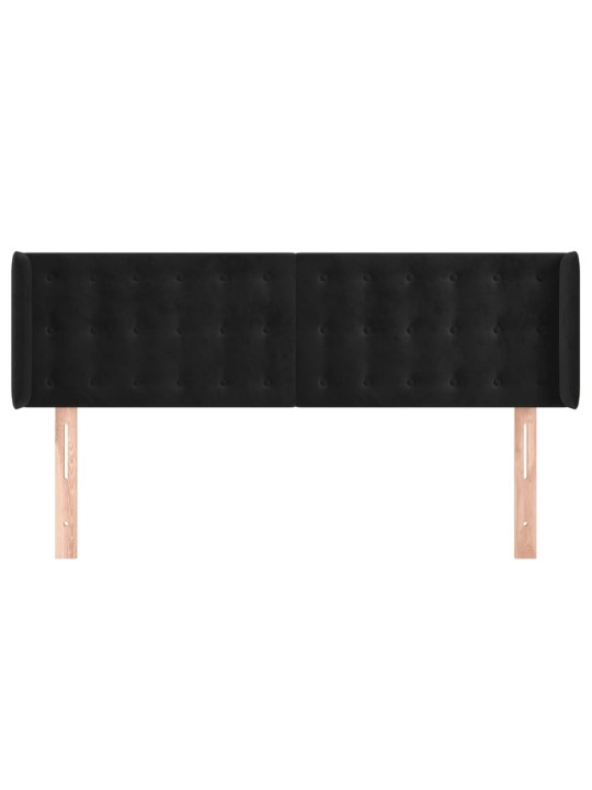 Galvgalis ar malām, melns samts, 147x16x78/88 cm