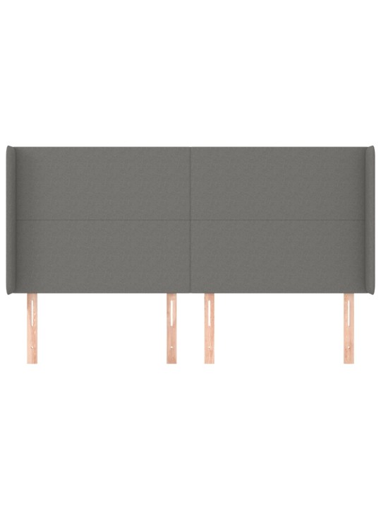 Galvgalis ar malām, 203x16x118/128 cm, tumši pelēks audums
