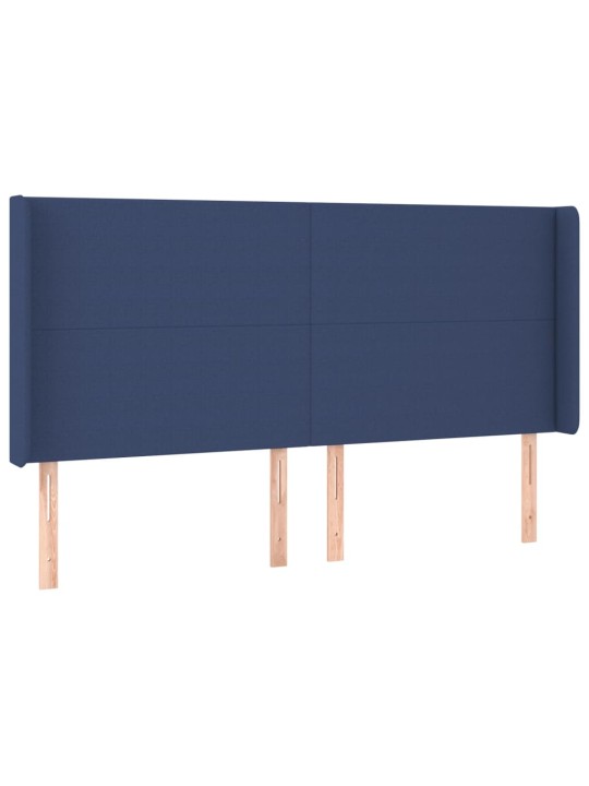 Galvgalis ar malām, 203x16x118/128 cm, zils audums