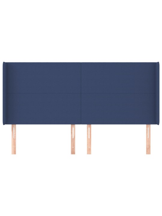 Galvgalis ar malām, 203x16x118/128 cm, zils audums