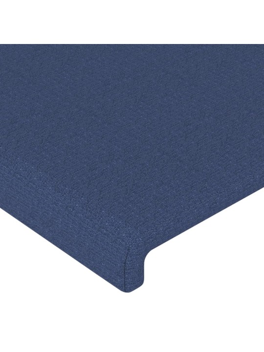 Galvgalis ar malām, 203x16x118/128 cm, zils audums