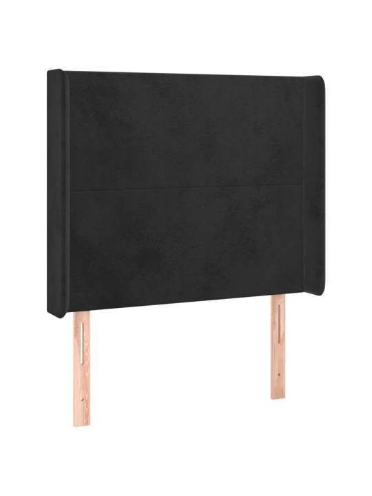 Galvgalis ar malām, melns samts, 93x16x118/128 cm