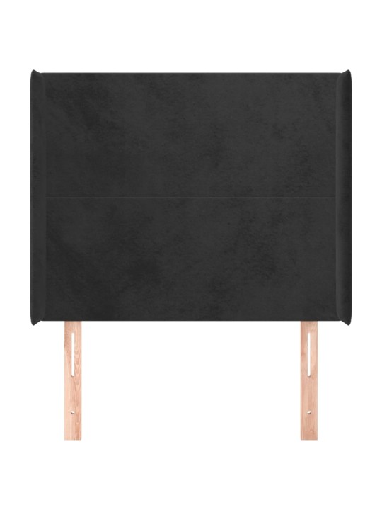 Galvgalis ar malām, melns samts, 93x16x118/128 cm