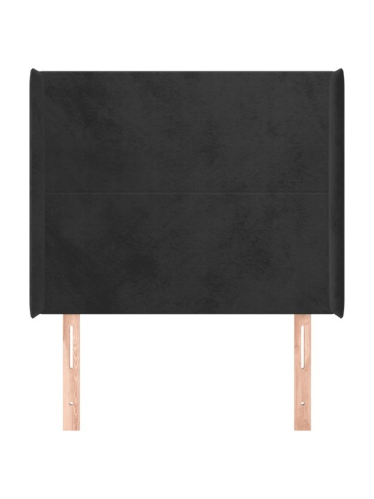 Galvgalis ar malām, melns samts, 103x16x118/128 cm