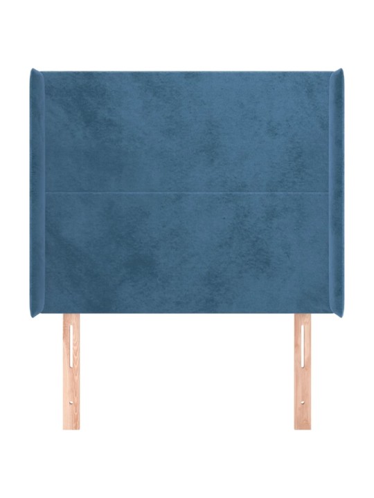 Galvgalis ar malām, tumši zils samts, 103x16x118/128 cm