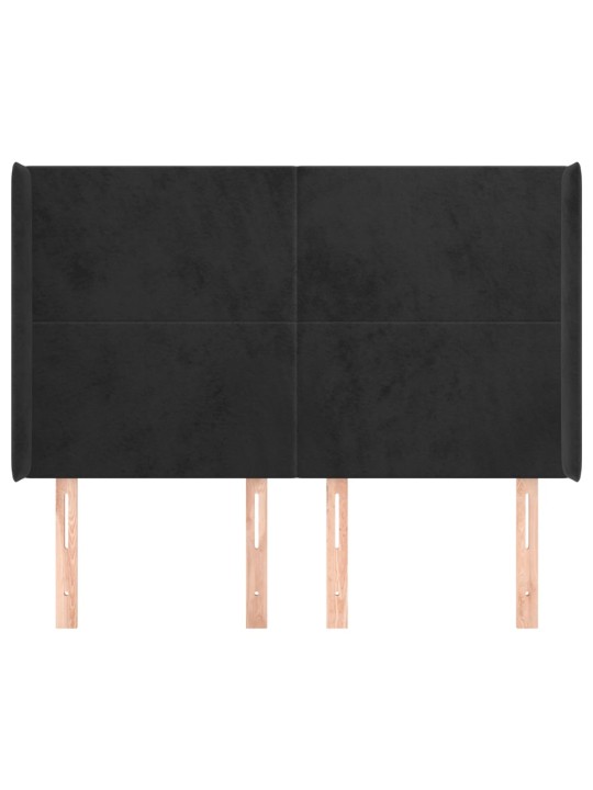 Galvgalis ar malām, melns samts, 147x16x118/128 cm