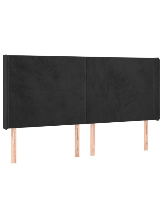 Galvgalis ar malām, melns samts, 163x16x118/128 cm
