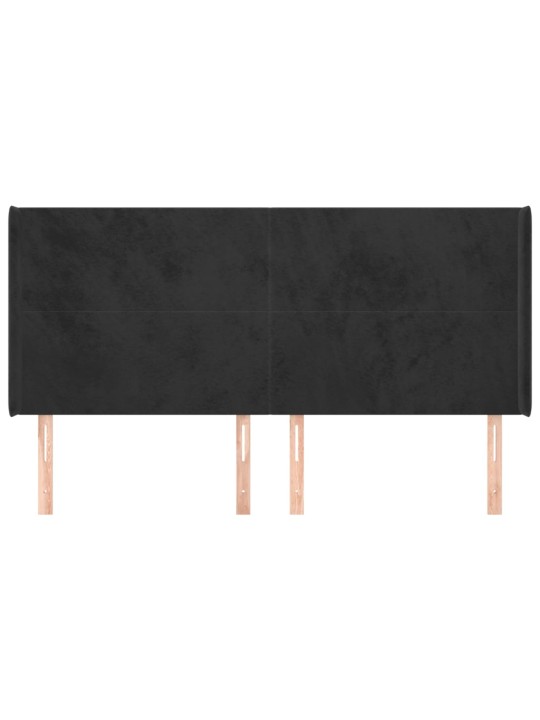 Galvgalis ar malām, melns samts, 163x16x118/128 cm