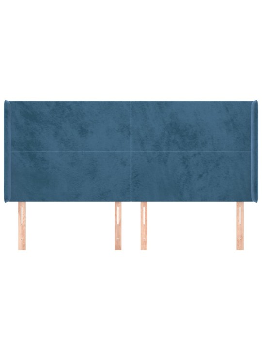 Galvgalis ar malām, tumši zils samts, 203x16x118/128 cm