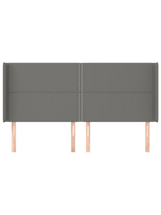 Galvgalis ar malām, 203x16x118/128 cm, tumši pelēks audums
