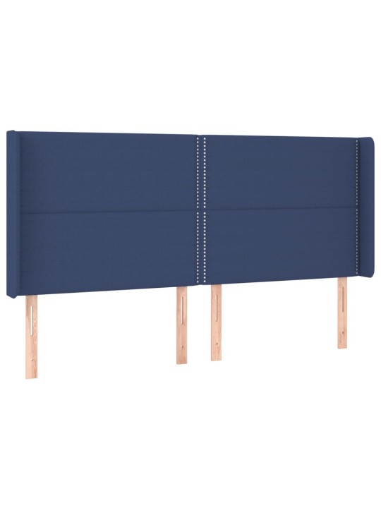 Galvgalis ar malām, 203x16x118/128 cm, zils audums