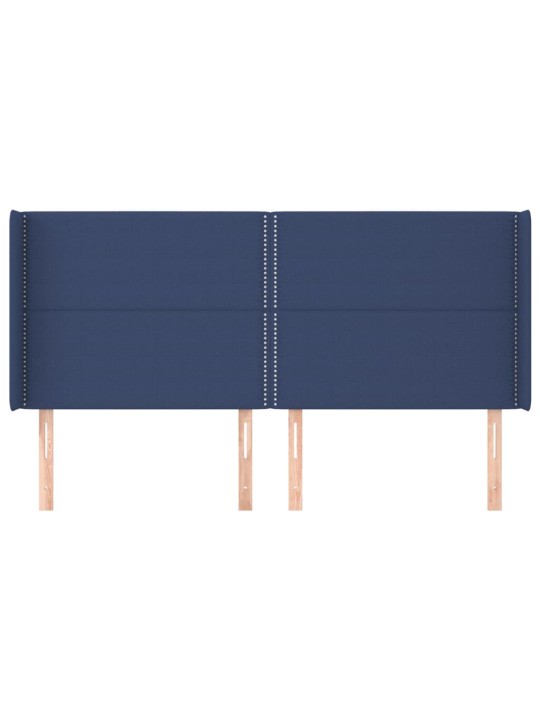 Galvgalis ar malām, 203x16x118/128 cm, zils audums