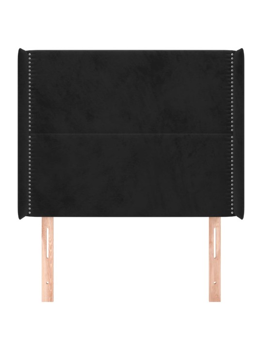 Galvgalis ar malām, melns samts, 83x16x118/128 cm