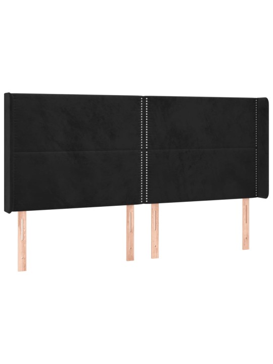 Galvgalis ar malām, melns samts, 203x16x118/128 cm