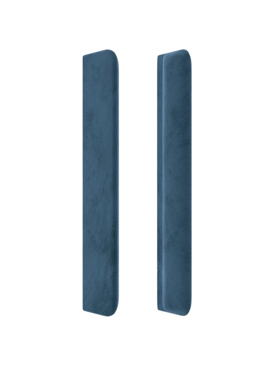 Galvgalis ar malām, tumši zils samts, 203x16x118/128 cm
