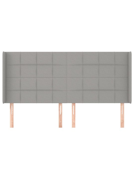 Galvgalis ar malām, 203x16x118/128 cm, gaiši pelēks audums