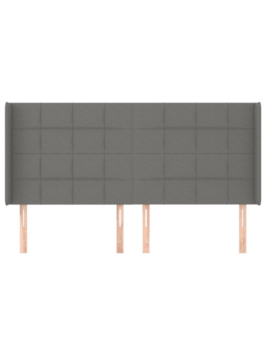 Galvgalis ar malām, 203x16x118/128 cm, tumši pelēks audums