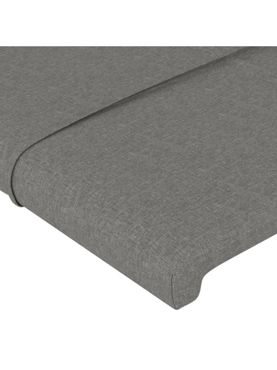Galvgalis ar malām, 203x16x118/128 cm, tumši pelēks audums