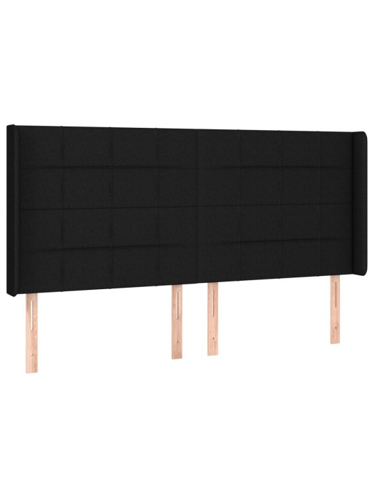 Galvgalis ar malām, 203x16x118/128 cm, melns audums