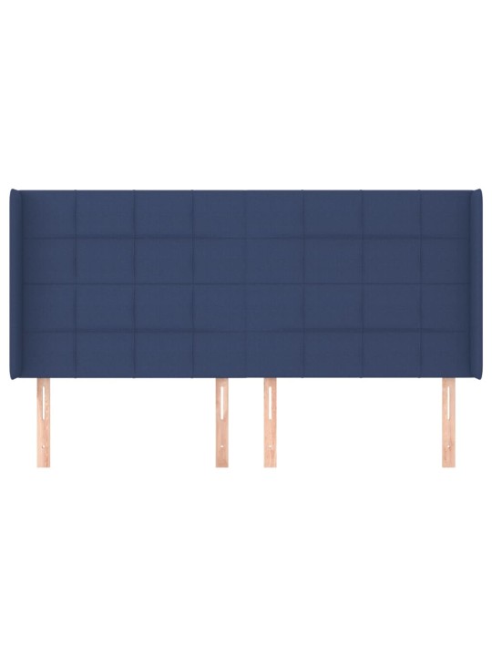 Galvgalis ar malām, 203x16x118/128 cm, zils audums