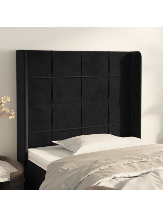 Galvgalis ar malām, melns samts, 83x16x118/128 cm
