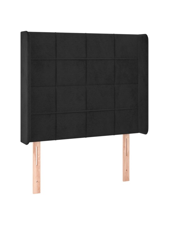 Galvgalis ar malām, melns samts, 103x16x118/128 cm