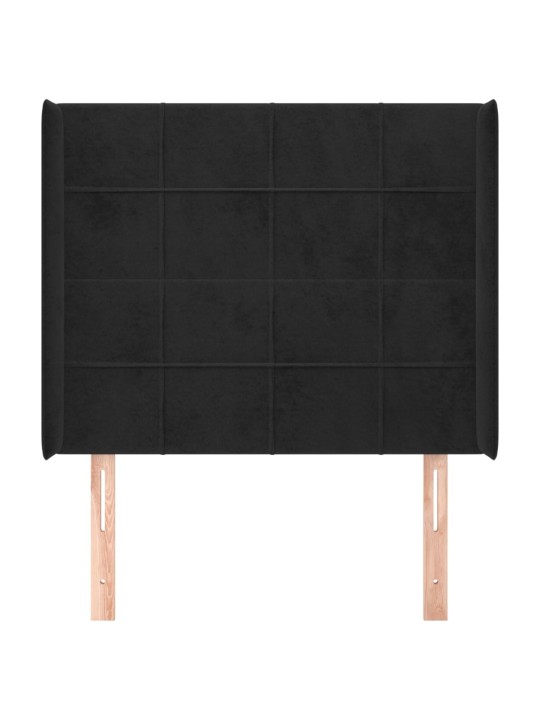 Galvgalis ar malām, melns samts, 103x16x118/128 cm
