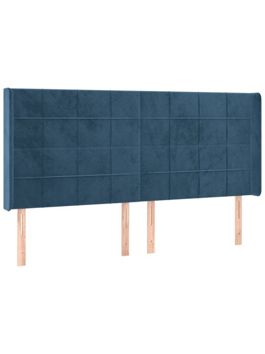Galvgalis ar malām, tumši zils samts, 163x16x118/128 cm