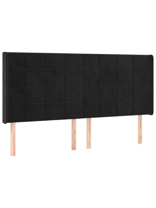 Galvgalis ar malām, melns samts, 183x16x118/128 cm
