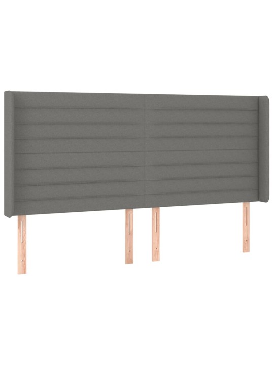 Galvgalis ar malām, 203x16x118/128 cm, tumši pelēks audums
