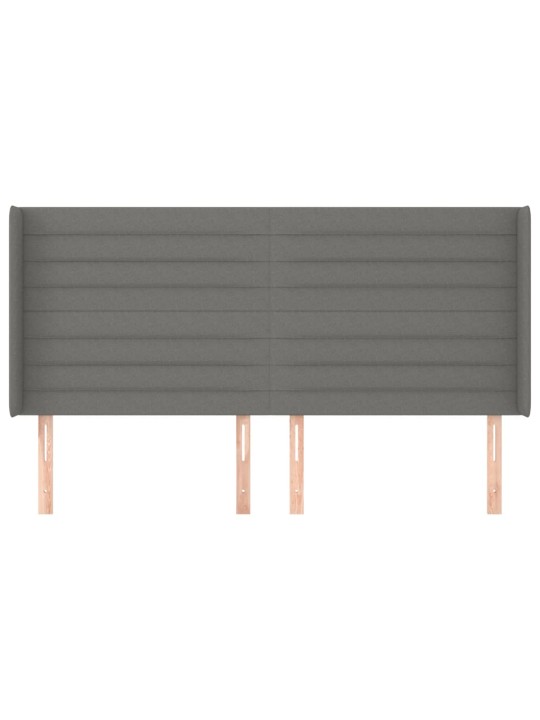 Galvgalis ar malām, 203x16x118/128 cm, tumši pelēks audums