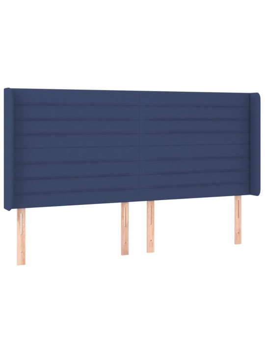 Galvgalis ar malām, 203x16x118/128 cm, zils audums