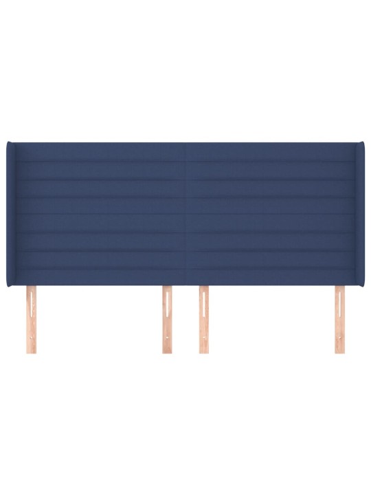 Galvgalis ar malām, 203x16x118/128 cm, zils audums
