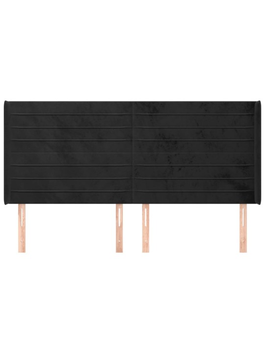 Galvgalis ar malām, melns samts, 163x16x118/128 cm