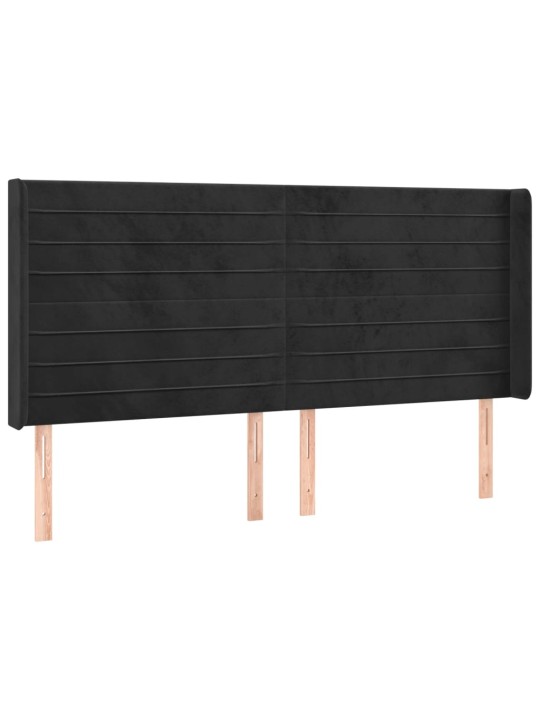 Galvgalis ar malām, melns samts, 203x16x118/128 cm