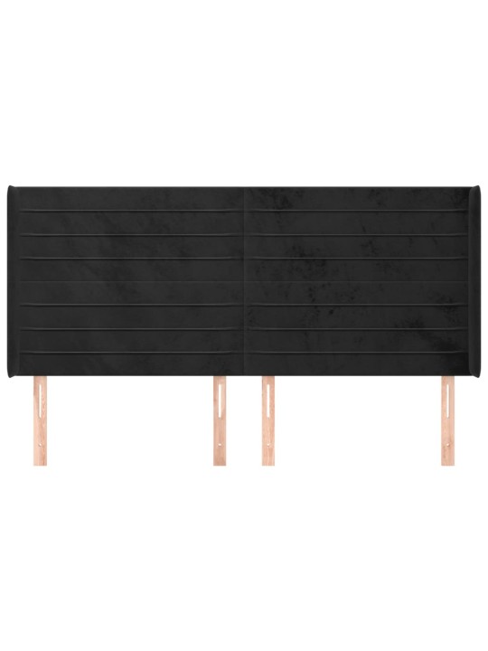 Galvgalis ar malām, melns samts, 203x16x118/128 cm